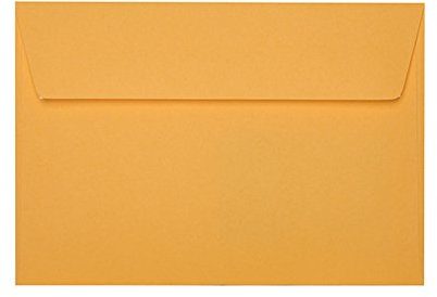 Paper24 je 25 B6 Umschläge Kuverts mit Haftstreifen 125x176 mm Gelb-Orange