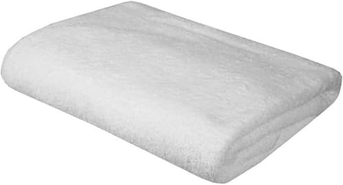 Tuva Home Toalla 100 X 200 Cm - Paño De Bienestar SPA Y Sauna - Toalla De Baño Profesional De Rizo 100% Algodón - Ideal para Mesa De Masaje, Tumbona Y Playa (Blanco)