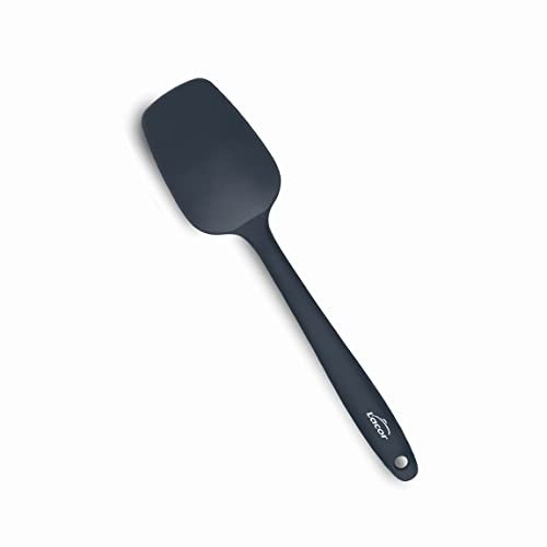 Lacor Cucchiaio da Cucina Grigio, Cucchiaio in Silicone, Utensili da Cucina, Manico Ergonomico, Antiaderente, Resistente alle alte Temperature, Lavabile in Lavastoviglie, Lunghezza 27.5 cm, 64463
