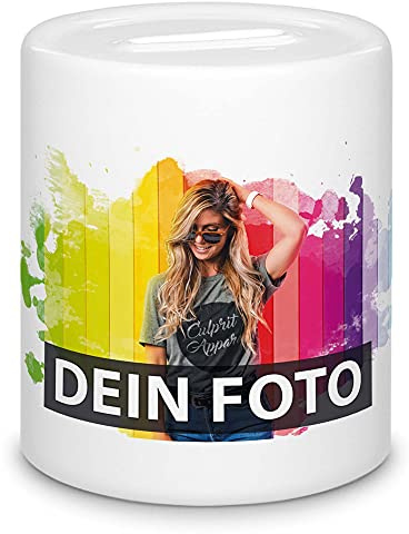 Spardose selbst gestalten - Geschenke für Familie, Freunde und Verwandte, Geldgeschenk Hochzeit, Geburtstag, Konfirmation I Personalisierbar mit Foto und Text