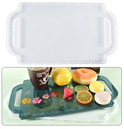 Yalulu Groß Tablett Resin Silikonform, Obsttablett Epoxidharz Formen Harz Formen, Teetablett Resin Form Gießform für DIY Untersetzer Kunsthandwerk