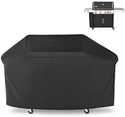 ZJYWSCH Grillskydd för nya 2022 Weber Genesis 400-serien 4-brännare gasgrill utomhus vattentät, 7758 passar för Genesis E-435 S-435 SPX-435 EPX-435 SE-SPX-435 SL-S-435