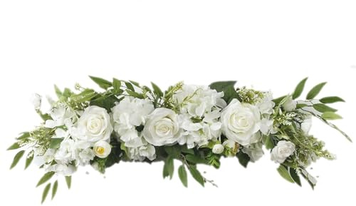Zceplem Swag di Fiori, Ghirlanda Floreale per Matrimonio, Arrangiamenti di Artificiali Festa di Benvenuto Cartello e Sfondo di ricevimento Decorazione Floreale