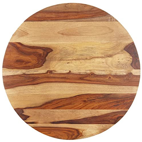 homiuse Tischplatte Massivholz Palisander Rund 15-16 mm 80 cm Braun Holzplatte Massiv Holzplatte Rund Tischplatte Ersatzteil für Esstisch Couchtisch Garten Tische Praktisch & Schön Industriestil