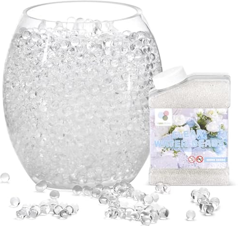 Cuentas de agua transparente, 50000 bolas de gelatina de gel de agua transparente, cuentas de relleno de jarrón, rellenos de jarrón para perlas flotantes, fabricación de velas flotantes