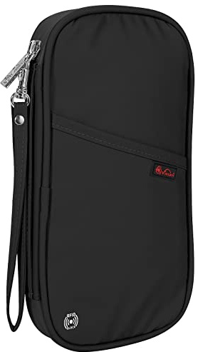 Vinsani Passport Holder & Document Organiser Family Travel Essentials Holiday Wallet Accessories Bag with RFID Blocking Multi-Passport Cover Case for Men Women Unisex - Black