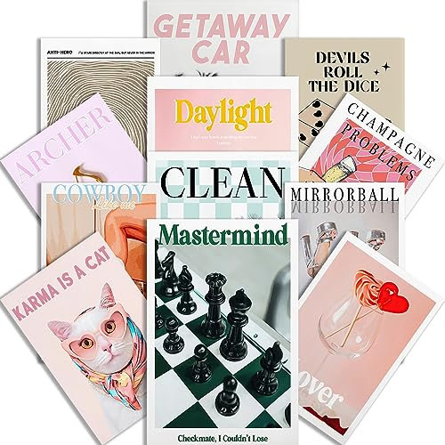 TUBALU Vintage Taylor Album Cover Poster, Taylor-Poster für Wände, Kunstdekor, Druckposter für Zimmer, ästhetisches Set mit 12 Stück, für Jungen und Mädchen, Schlafzimmer-Dekoration, 20,3 x 30,5 cm,