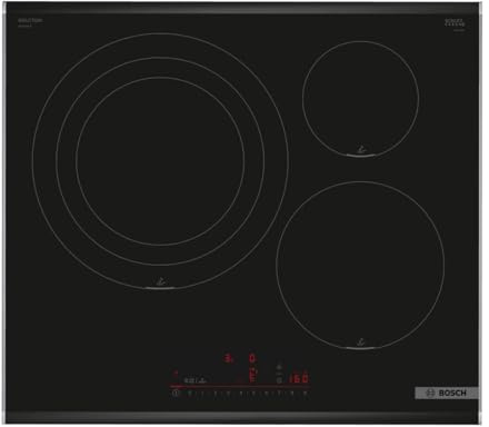 Bosch - Placa de Inducción, 60 cm, Serie 6, 3 Zonas de Cocción, Electrónica DirectSelect, PerfectFry Plus, Home Connect, Negro, PID675HC1E