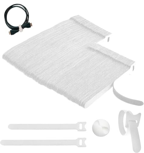 100 Pièces Attache Cable, Attache Câble, 10/15cm Accroche Cable Scratch, Attache Scratch, Scratch Serre Cable Bande, Sangles Sangles Cable, Réutilisables Serre Cable, Sangle Câble Réutilisables, Blanc