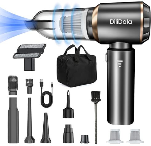 DiliDala Akku Handstaubsauger Schnurloser, 22000PA Auto-Staubsauger mit Hoher Leistung, 4-in-1 Kabelloser Autostaubsauger mit Waschbarem HEPA-Filter, Handsauger Staubsauger für Auto, Haushalt