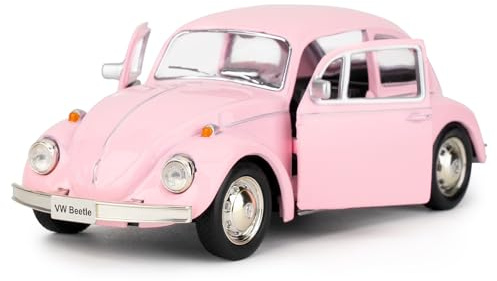 imtfzct 1/36 Volkswagen Beetle 1967 modellino auto in metallo leggero per bambini, modellino auto con funzione Pull Back, pezzo da collezione auto giocattolo, regalo per bambini (rosa)