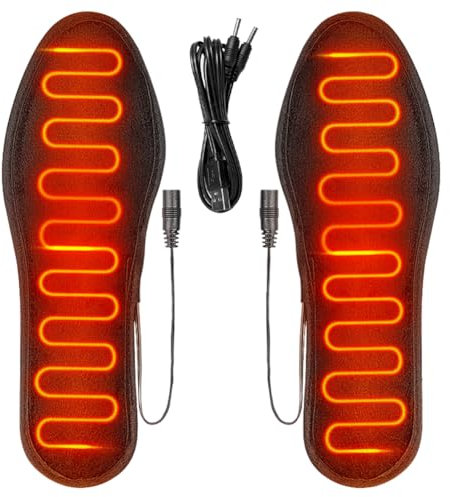 Beheizbare Einlegesohlen, USB-Fußwärmer Beheizbare Schuheinlagen Damen Herren Waschbar Kaschmir Heizkissen für Schuhe Wärmesohlen für Winter Wandern Angeln Camping Skifahren Arbeiten im Freien (43-44)