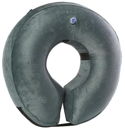 FANSU Aufblasbare Halskrause für Hunde & Katzen, Einstellbar Bequem Schutzkragen für Haustier, Hundekragen Leckschutz Hund für Genesung nach Operationen oder Wunden, XS-XL (XS,Grau)