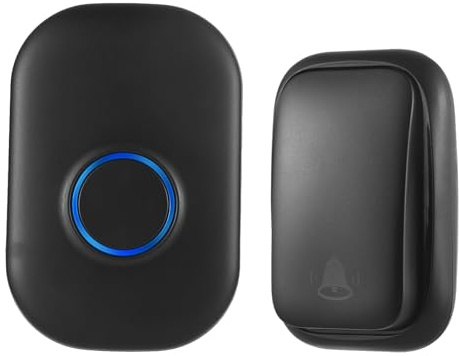 Swokely Campanello wireless, IP44, impermeabile, portata 200 m, kit campanello portatile con 32 brani, 4 livelli di volume regolabili per casa, camera, ufficio