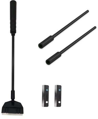 CONGGUAN Fish Tank Scraper Algae Remover Fish Tank Glass Cleaner with 2 Replaceable Blades Fish Tank Scraper Cleaner Long Handheld for Acrylic and Glass Aquarium Fish Tank (Extendable to 73CM)