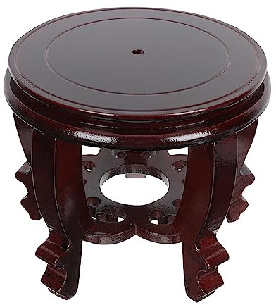 LOORGVEL Ornement de Bureau Vintage Support d'aquarium Grand trépied réservoirs de Poisson Colonne Montante Haut Support pour Aquarium Base décorative présentoir à bonsaï en Bois Brown