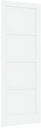 vidaXL Puerta Interior Orkdal Blanca 78X211X4 cm | Resistente Acabado Mate Fácil Montaje para Habitaciones del Hogar. Madera Maciza de Pino Puerta de Pasillo Dormitorio Sala de Estar Minimalista