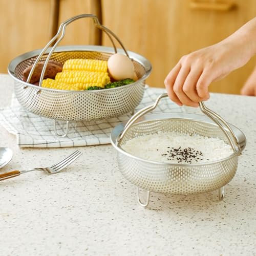 Inserto in acciaio inox per pentole a vapore, per cottura a vapore e filtraggio senza sforzo (L)