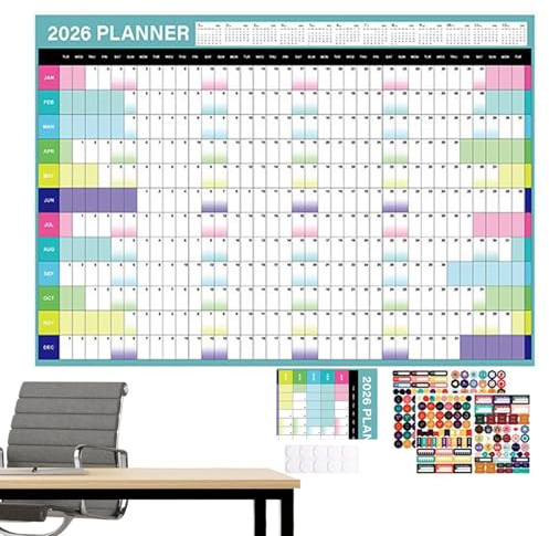 Calendrier Mural Grand Sticker Vertical, Déco Maison, Anniversaire,