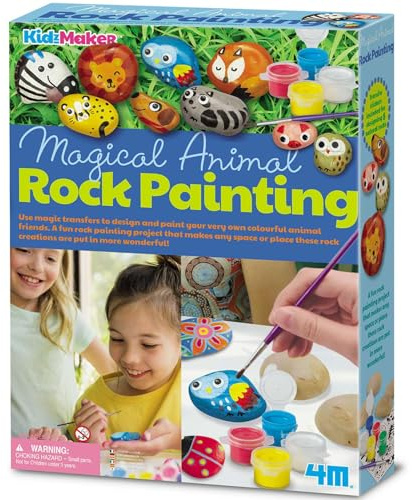 4M 404756 KidzMaker Paint Your Own Garden Rock, Multi Colour