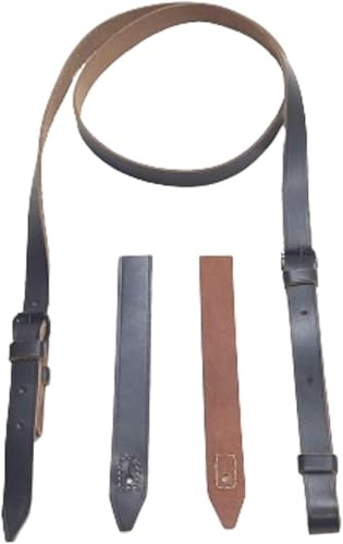 warreplica WW2 German Leather Strap for Binocular Case - Brown Leather Reproduction Carry Handle Replacement for Field Glass Cases - Historical Reenactment & Collector Display Accessory