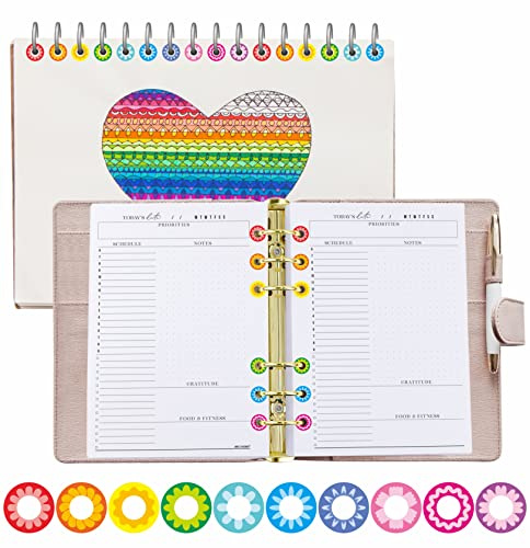 3000 pièces d'autocollants de renfort de trous, 10 motifs de fleurs fraîches, protecteurs de trous en papier, étiquettes de cercle de renfort auto-adhésives pour feuilles de papier à feuilles mobiles