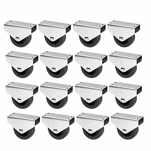 SOTECH Lot de 16 Roulettes caissons PASSAU (Ø 50 mm, pour montage sur sous-structure, gris foncé) Roulettes de meubles Idéales pour les caissons de lit et les tiroirs au sol