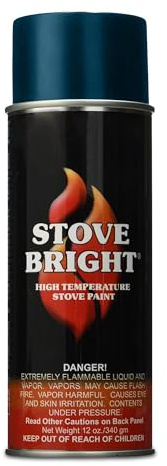 Stove Bright High Temp Paint Metallic Blue - 8105 | Heat Resistant Spray for Wood Stove BBQ Grill Fireplace Engine | Satin Finish | Rust Resistant Metal Coating | Withstands 1200°F | Primer Friendly