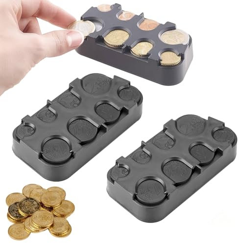 2 Stück Münzen Aufbewahrung,Kleingeld Aufbewahrung,Euro-Münz-Organizer,Münzspender,Rechteckiger Euro-Münzspender,Münzhalter Auto,Münzhalter,Münzbox,Für Die Verwendung Im Auto