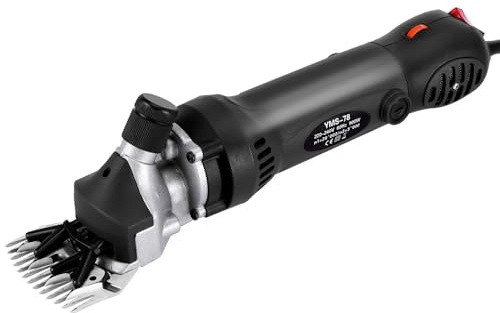 220v/110v 6 Modes Tondeuse Mouton, 76mm 2400Tr/Min éQuipement Pour éLevage De ChèVres Et Moutons, Coupe-Laine De Cisaillement éLectrique (Noir +13 règle)
