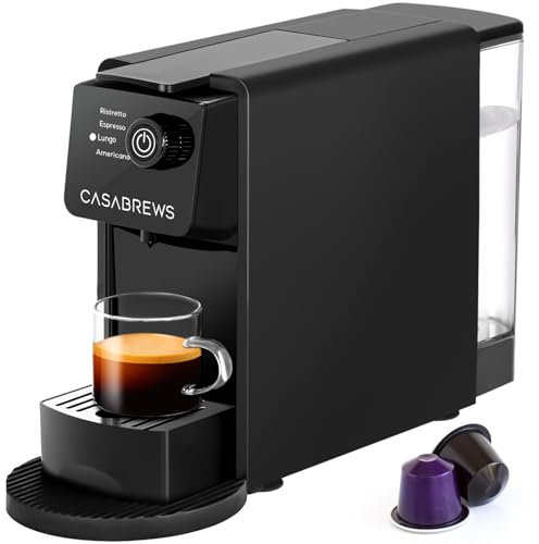 CASABREWS CM7036E Espresso Machine for Nespresso Original Pods, 20 Bar Compact Capsule Coffee Machine with 21 oz Removable Water Tank and 4 Brewing Modes, Mini Espresso Maker for Home or Office, Black