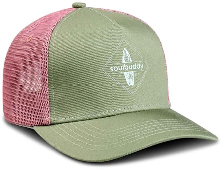 Soulbuddy Cappellino Trucker per Bambini – Cappy Regolabile per Ragazzi e Ragazze – Cappello Basecap Estivo – Traspirante e Confortevole – Taglia Regolabile (IT, Testo, M, Rosa Verde)