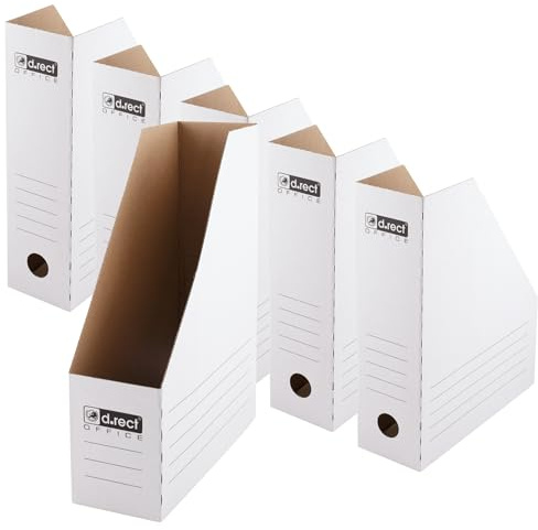 D.RECT Raccoglitore per riviste, formato A4, 100 mm, confezione da 6 pezzi, robusto e pieghevole, per riviste, cataloghi e documenti, pratico strumento per l'organizzazione degli archivi