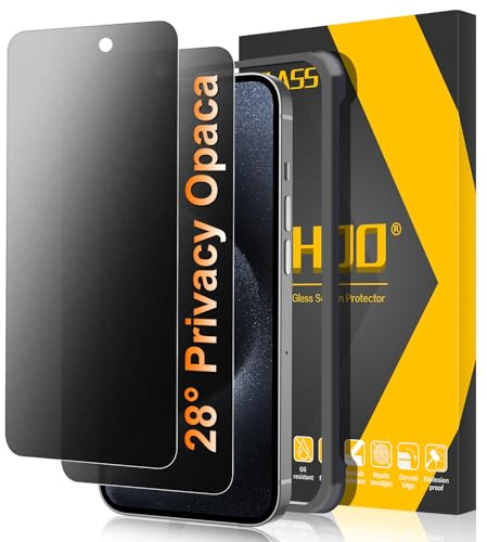 JEHOO 2 Pezzi per iPhone 15 Pro Privacy Opaca Pellicola, Anti Spy, Antiriflesso, Senza Bolle Pellicola Protettiva, Matt Durezza 9H Vetro Temperato Protezione Schermo