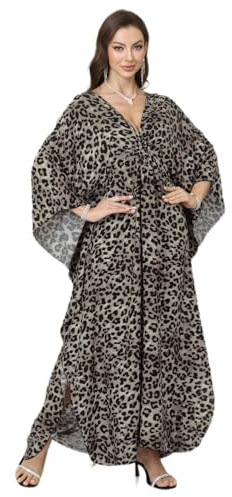 XIVISTO Donna Kaftan Lungo Abito da Spiaggia Floreale Parei Maxi Copricostumi Bohémien Costume da Bagno Coprire