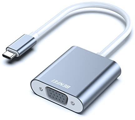 BENFEI USB C auf VGA Adapter, USB Typ C [Thunderbolt 3/4 kompatibel] auf VGA Adapter für iPhone 15 Pro/Max MacBook Pro/Air 2023 iPad Pro iMac S23 XPS 17 usw