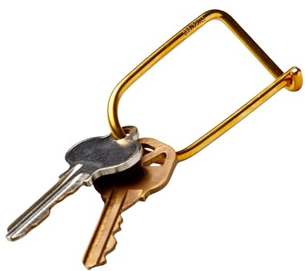 Craighill Wilson Brass Keyring - 2” Carabiner Keychain Clip, Modern Minimalist Key Ring for Car Keys, Heavy Duty, Lightweight, D Ring Key Organizer