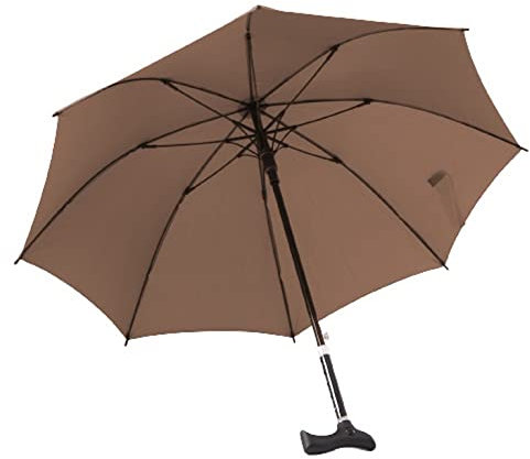 Stock-Fachmann Stockschirm Seniorenschirm Stützschirm in braun