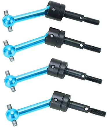 Paquete de 4 Juntas de Hueso de Perro del Eje de transmisión CVD Universal de Metal Compatible con Tamiya TT01 TT02 1/10 RC Car 70mm(Azul)