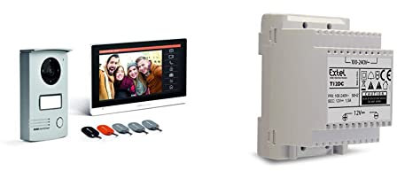Vidéophone Maison - Visiophone Filaire - Vidéophone Porte - Interphone écran tactil Interphone vidéo Filaire & Alimentation modulaire pour visiophones filaires EXTEL alimentés en 12V