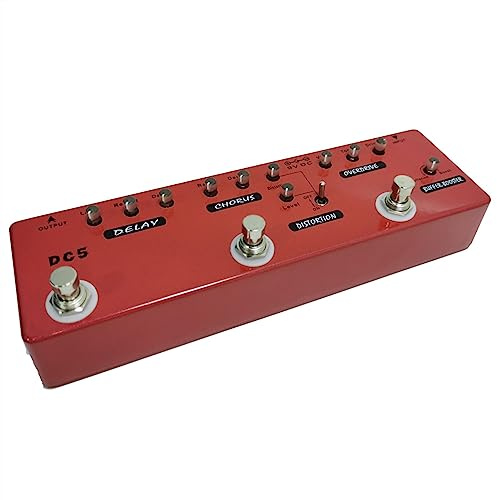 moduleringsgitarrpedal 6-i-1 Gitarr Multi-Effect Pedal Booster Buffer Delay Chorus Distortion Overdrive Effect Pedal True Bypass