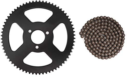 Lwuey Chaîne ATV,Pignon de 25h 144 Maillons 2 Temps ATV Quad Pit Dirt Motard Bike Remplacement Accessoires Modification Vélo électrique pour VTT Kart Modifiés Mini Moto Pocket Bicycle Diamètre 140mm