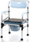 Yakimz Toilettenstuhl, Duschhocker inkl. Eimer, Höhenverstellbar 42-54cm, mit gepolsterter Sitzplatte und Toiletteneimer Belastbarkeit bis 160kg, Nachtstuhl für Senioren und Schwangere, Behinderte