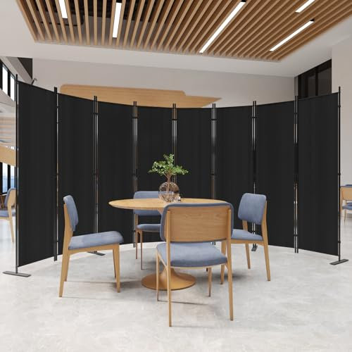 C-Hopetree 8 Panels 6 Ft Room Divider and Folding Privacy Screen, Indoor Fabric Portable Partition and Separation Wall for Home