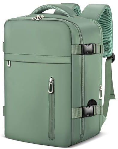 OTAHGK Handgepäck 40×20×25 für Ryanair Untersitz Reiserucksack 20L Wasserdicht Kabinentaschen Flugzeug Kofferrucksack Laptop Rucksack Lässiger Tagesrucksack Schule Büro Tasche-Grün