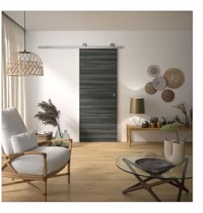 Schiebetür-Bausatz OPTIMUM MILANO2 + BD ALU GR H 204 x 83 x 3,6 cm, Aluminium, einfache Installation