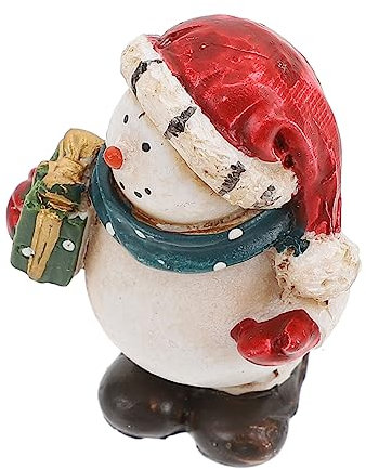 Cabilock Weihnachten Harz Schneemann Mini Handwerk Weihnachten Dekorationen Indoor Desktop Decor Familie Freunde