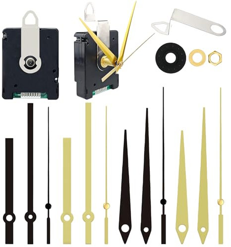 WIYETY DCF Funk Uhrwerk Set: Uhrwerk für Wanduhr, Lautlos Wanduhr Uhrwerk, Ersatz Uhrwerk für Wanduhr, Leises Wanduhr Bastelkit, für DIY Uhrenprojekte (72 x 56 x 19 mm, 12 Stück Zeigersätze)