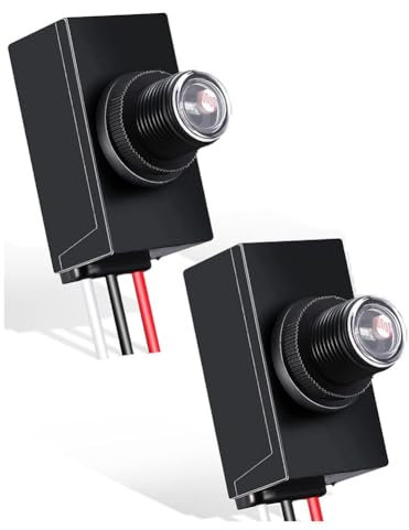 Losueeun Capteur crépusculaire en 2 parties pour lampe photo-résistance en plastique avec capteur crépusculaire pour éclairage extérieur 120-277 V Interrupteur photoélectrique