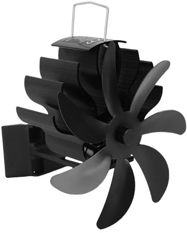 Luocute Wood Stove Fan, Heat Powered Fireplace Fan Non Electric with Adjustable Universal Clamp for Wood Burning Stove Log Burner Pellet Gas Fireplace